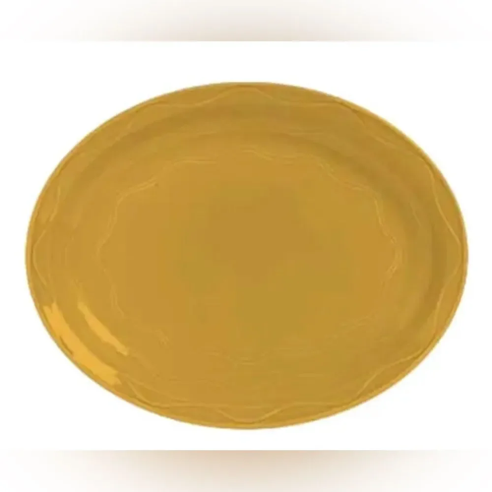 Syracuse USA Oval Plate Serving Platter Sunny Saffron Yellow Orange Heavy China